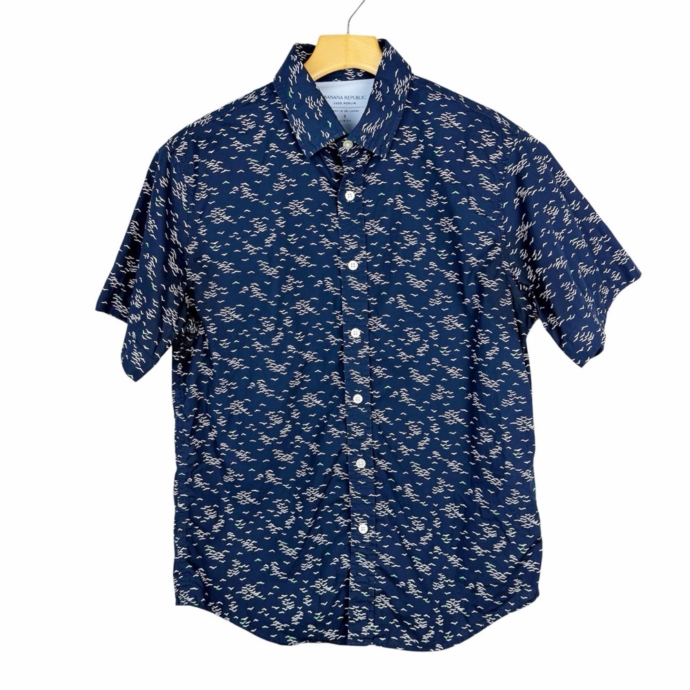 Banana Republic Luxe Poplin Slim Fit Button Down Shirt Size Small